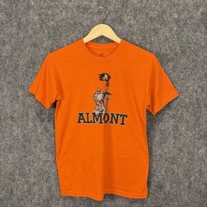 Hanes ComfortBlend Almont Knights Tee‎ Youth Large Orange Graphic School Spirit